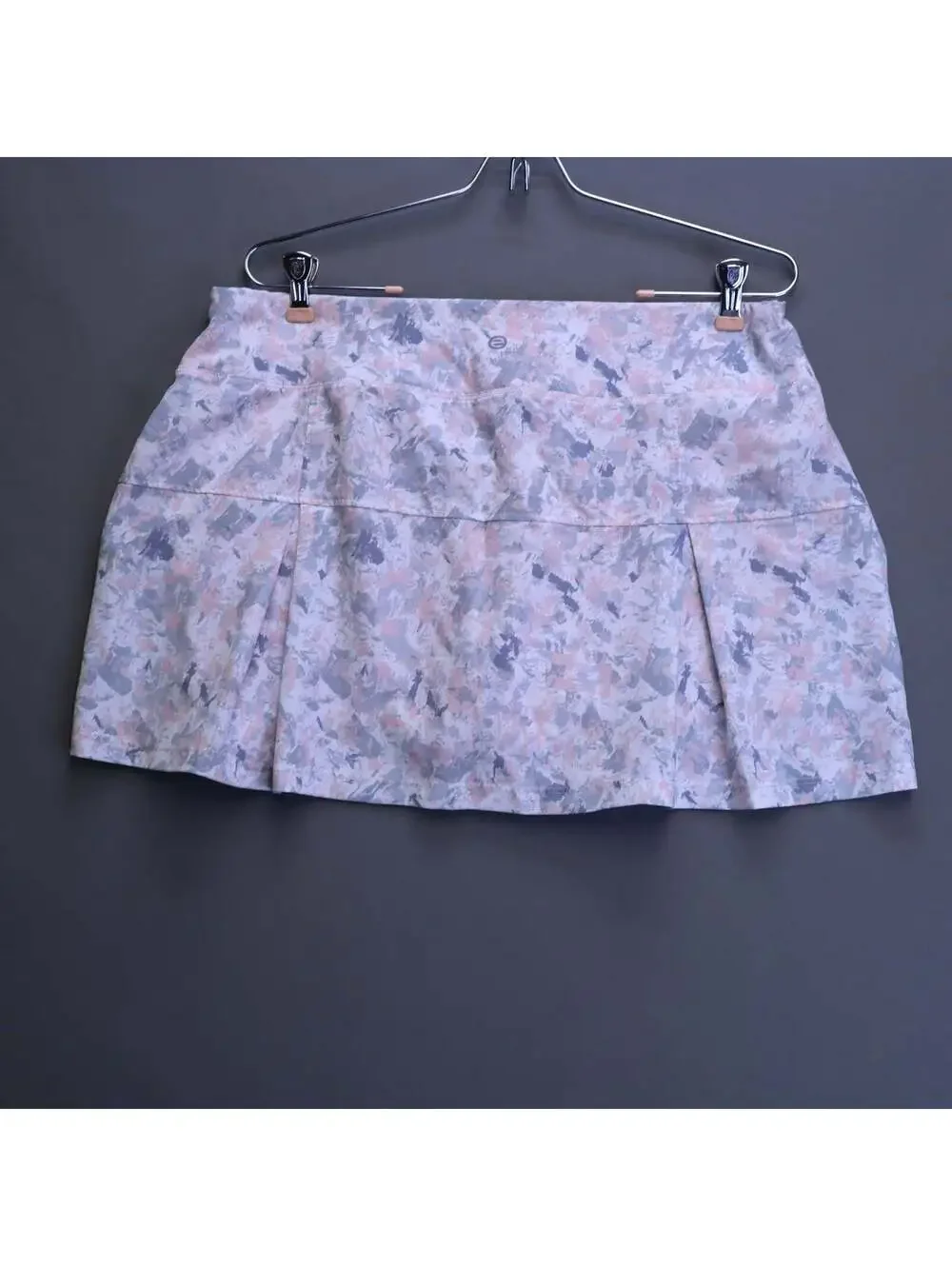 Etonic Tennis Skort Skirt Womens Large Pink Gray Camo Pleated Built-in Shorts